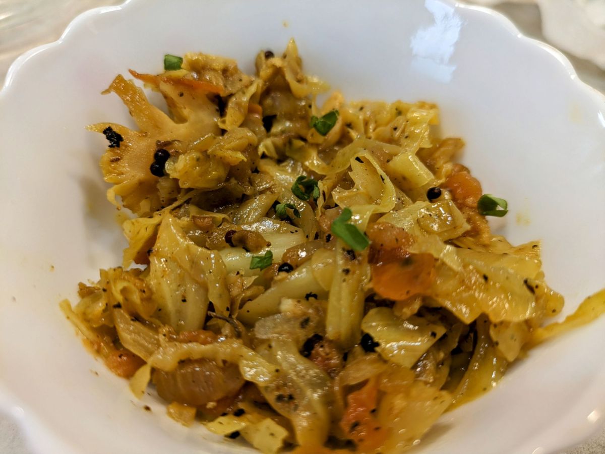 South Indian Cabbage (stir fry with coconut)
